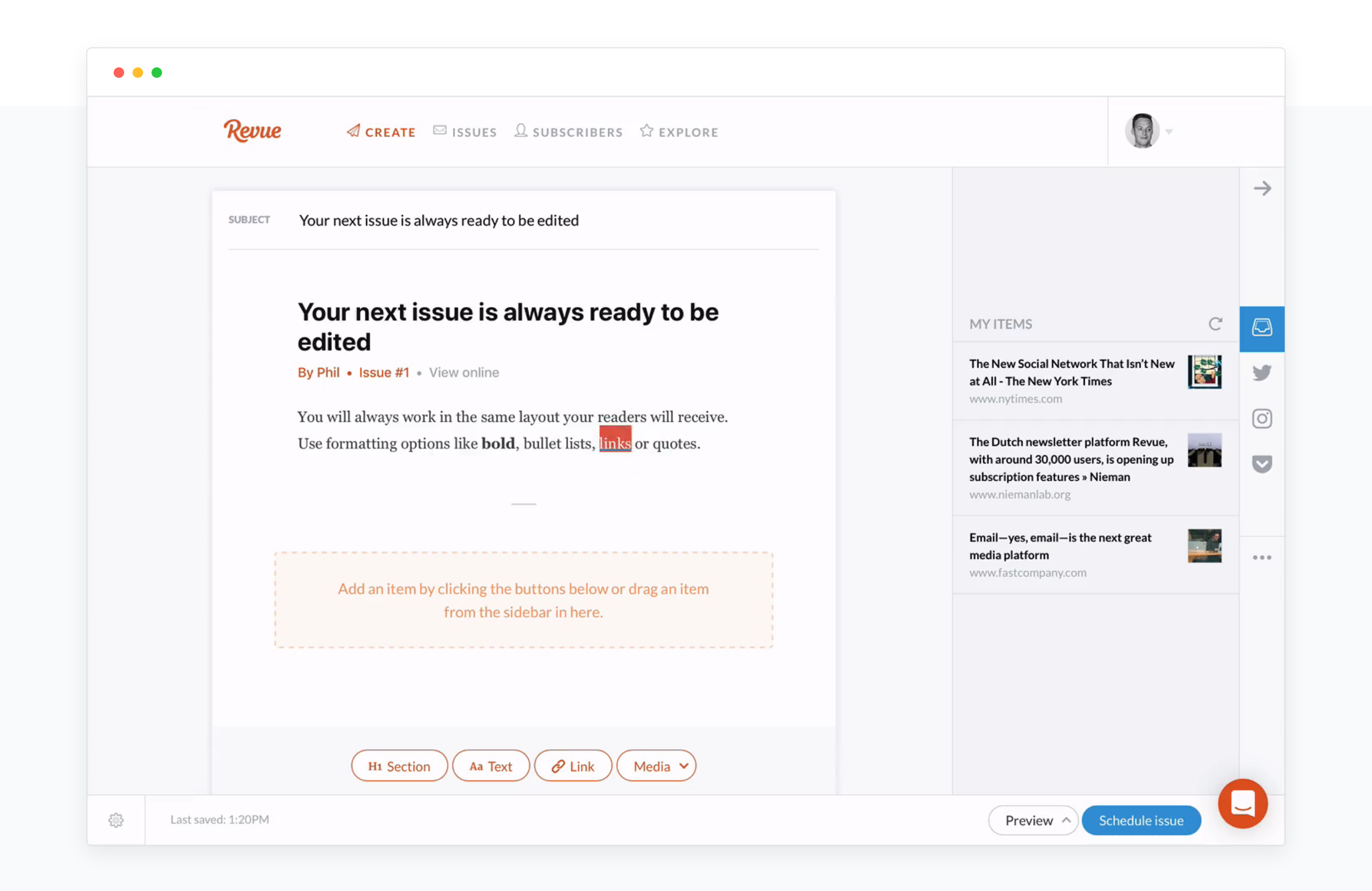 Revue  component screenshot