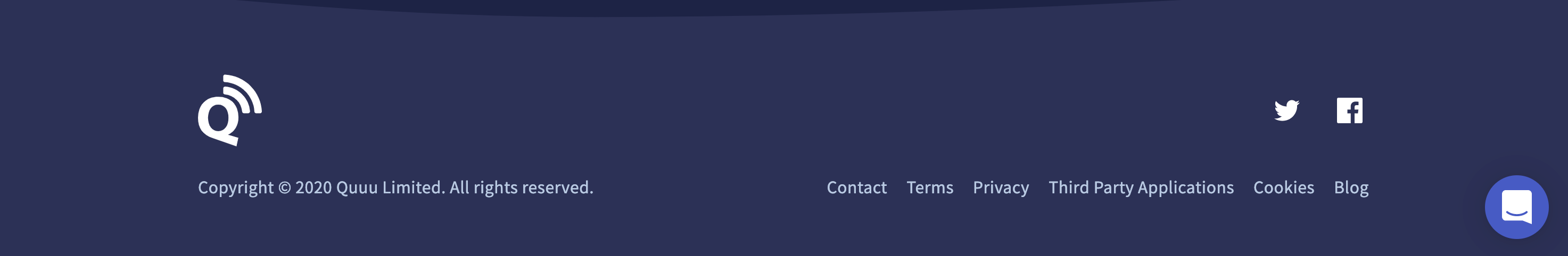 Quuupromote Footer component screenshot