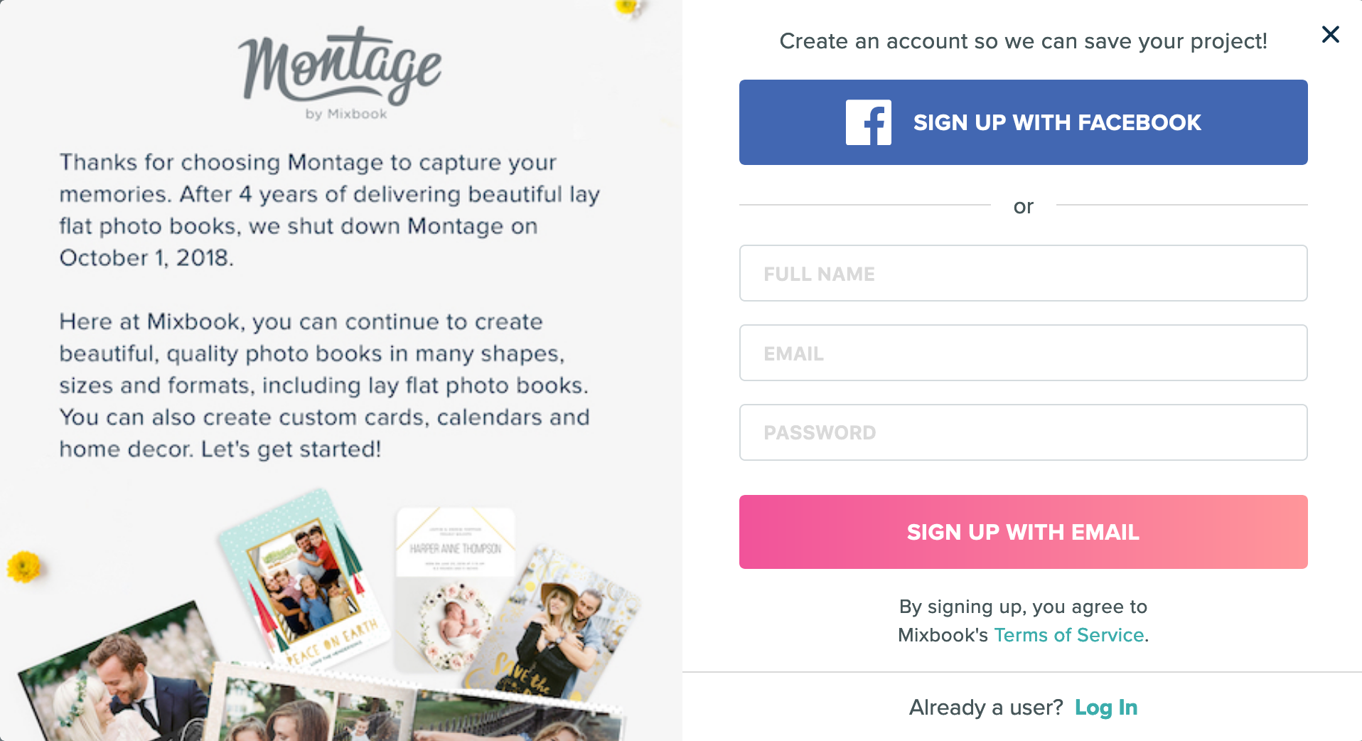 Montagebook  component screenshot