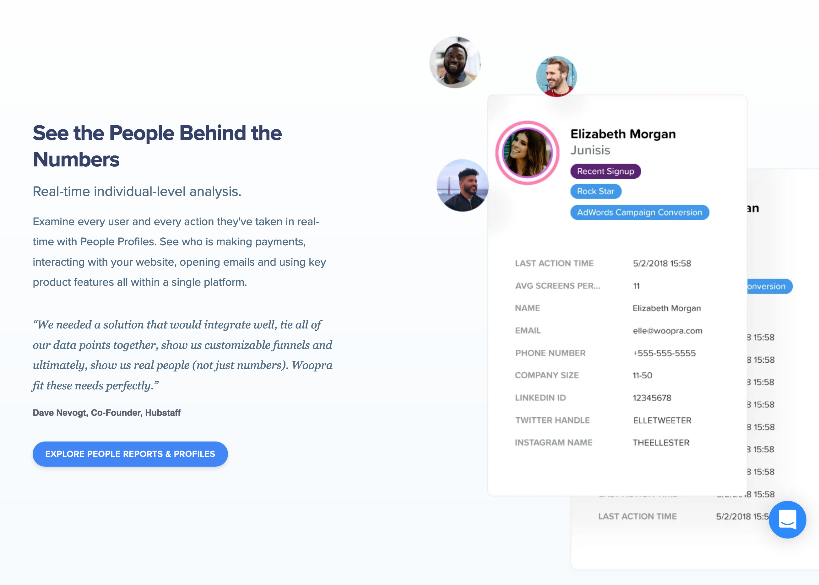 Woopra  component screenshot