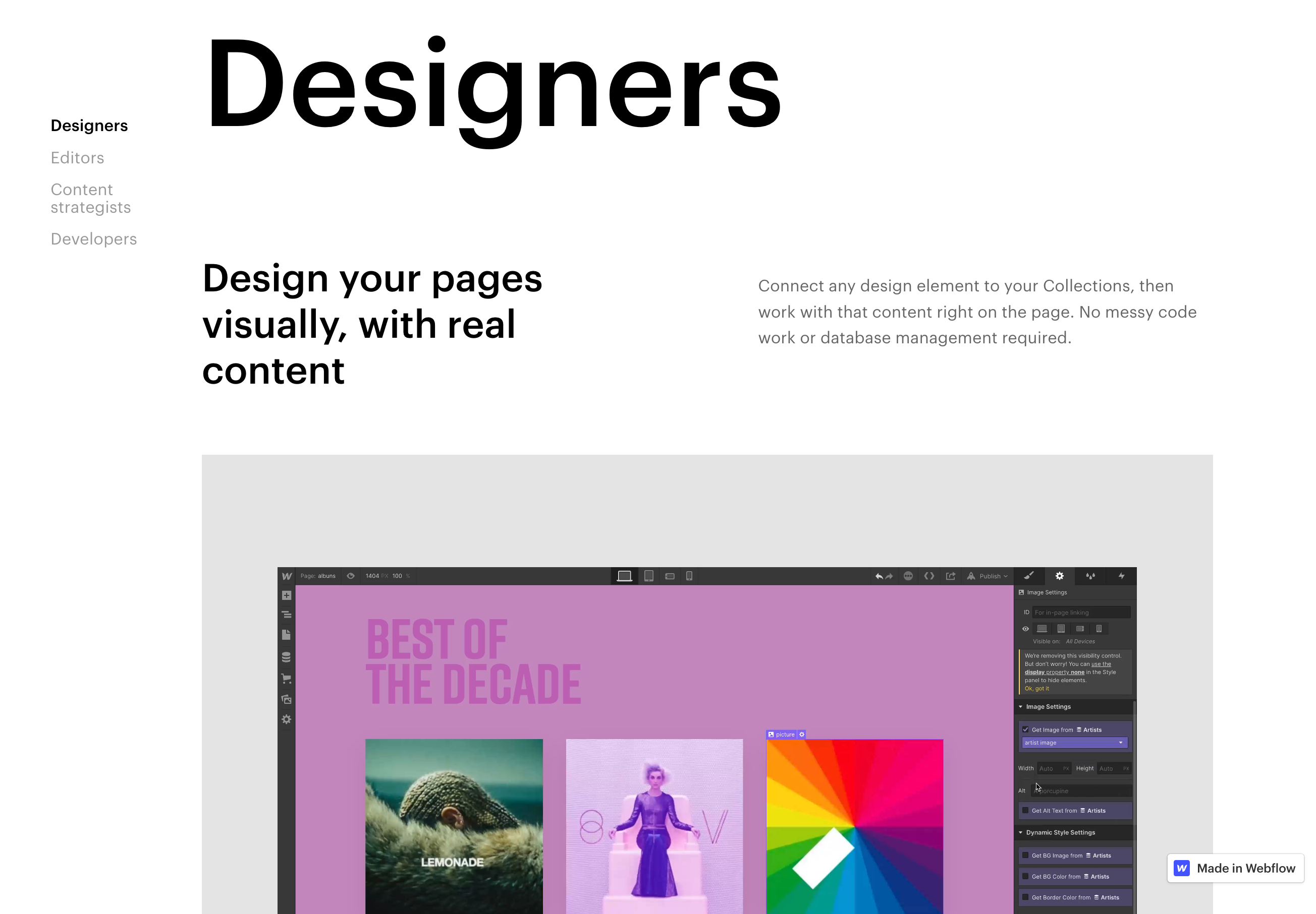 Webflow  component screenshot