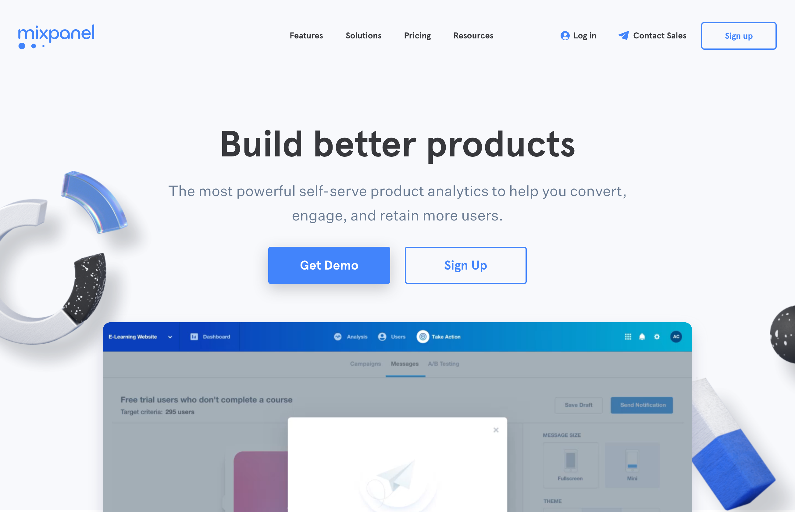 Mixpanel  component screenshot