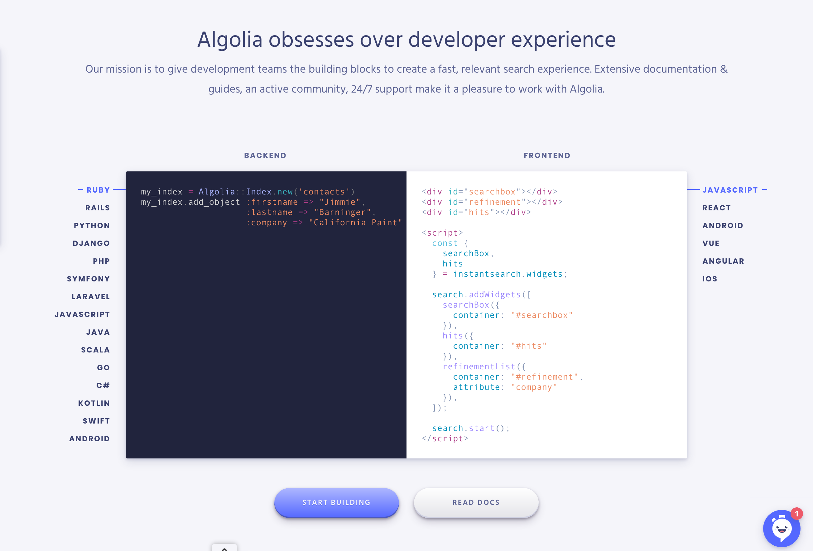 Algolia  component screenshot