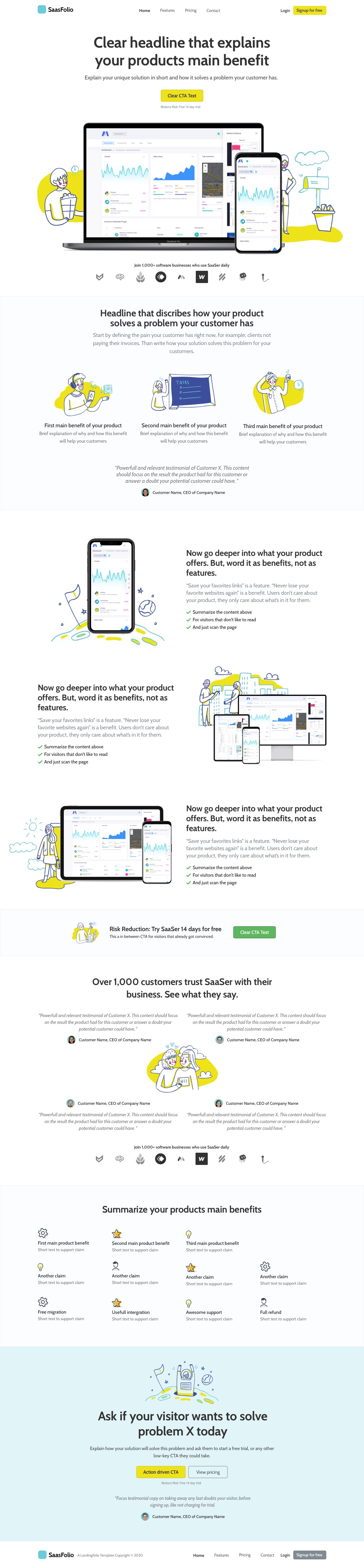 SaasFolio template screenshot