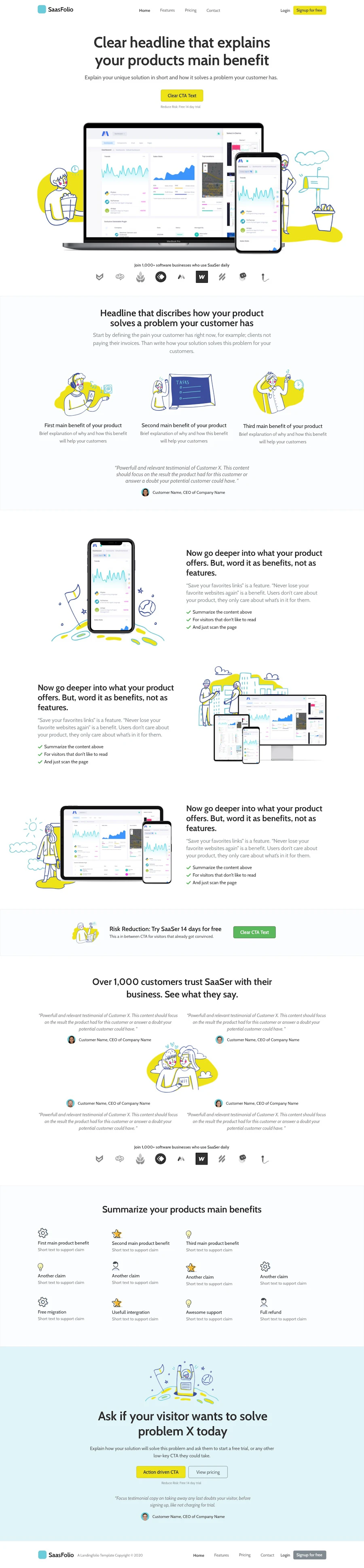 SaasFolio template screenshot