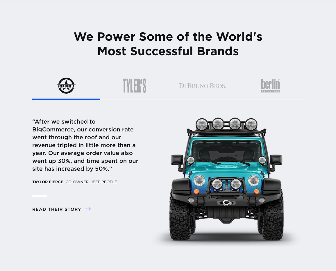 Bigcommerce Testimonial component screenshot