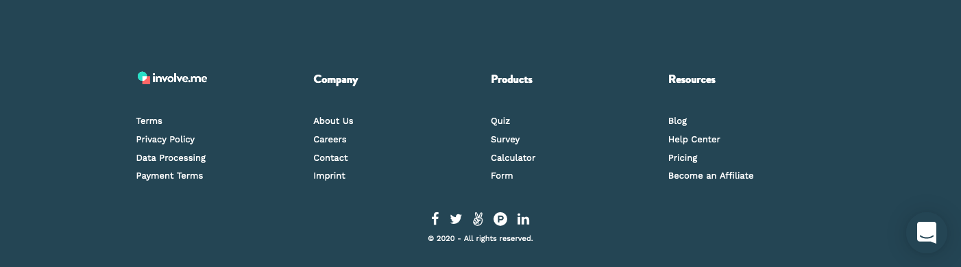 Involve Footer component screenshot