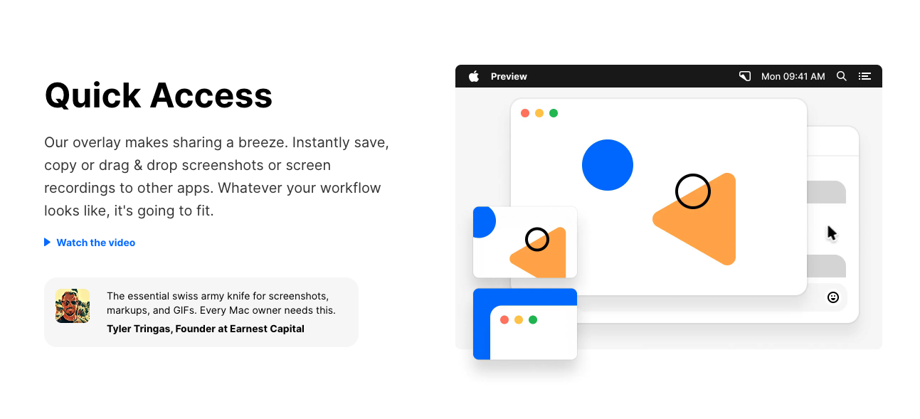 Cleanshot X Feature component screenshot