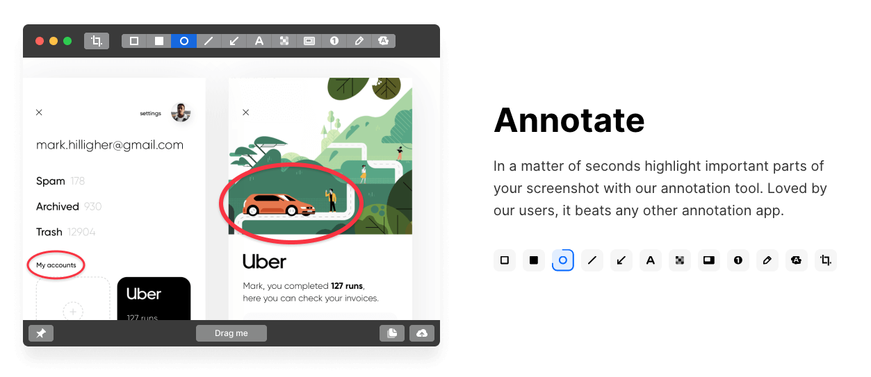 Cleanshot X Feature component screenshot