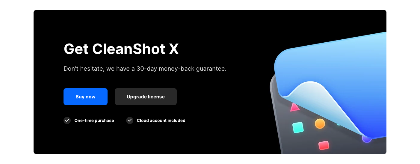Cleanshot X Call To Action component screenshot