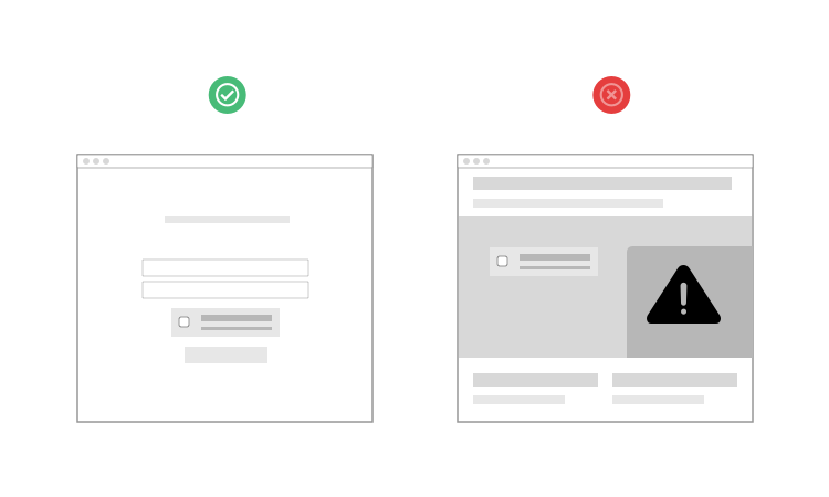Use non-obstructive forms of protection and authentication cover