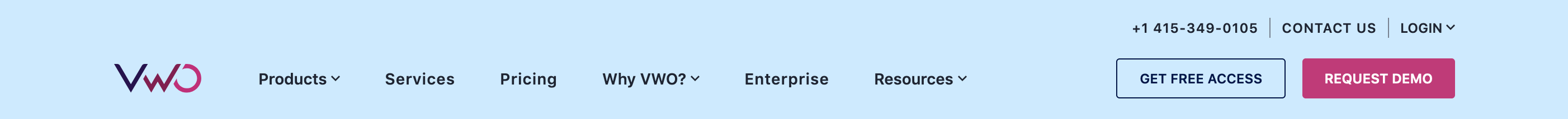 Vwo Header component screenshot