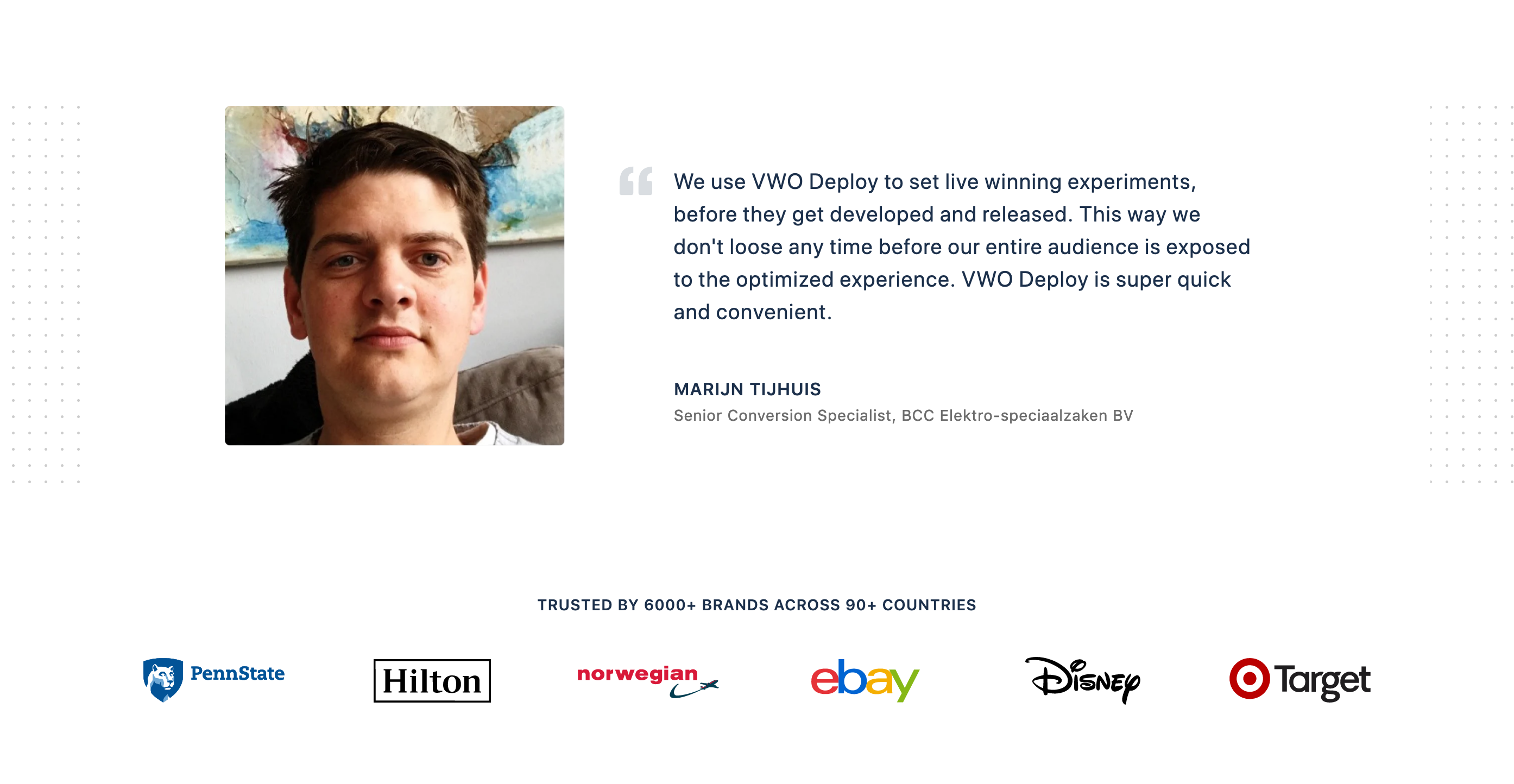 Vwo Testimonial component screenshot