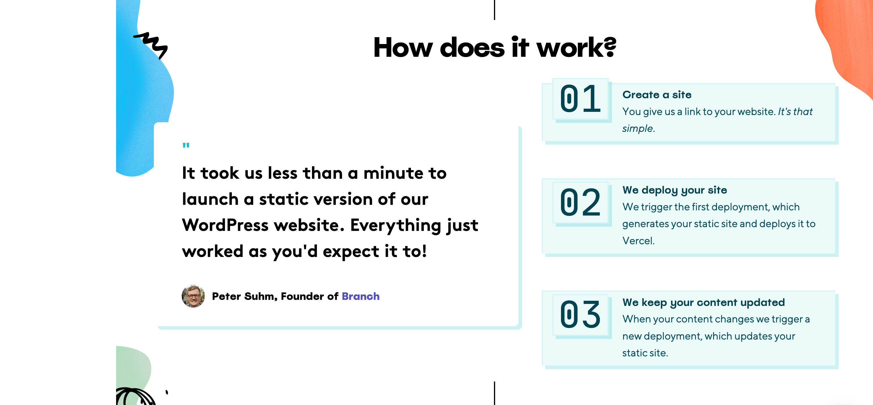 Sitesauce Steps component screenshot