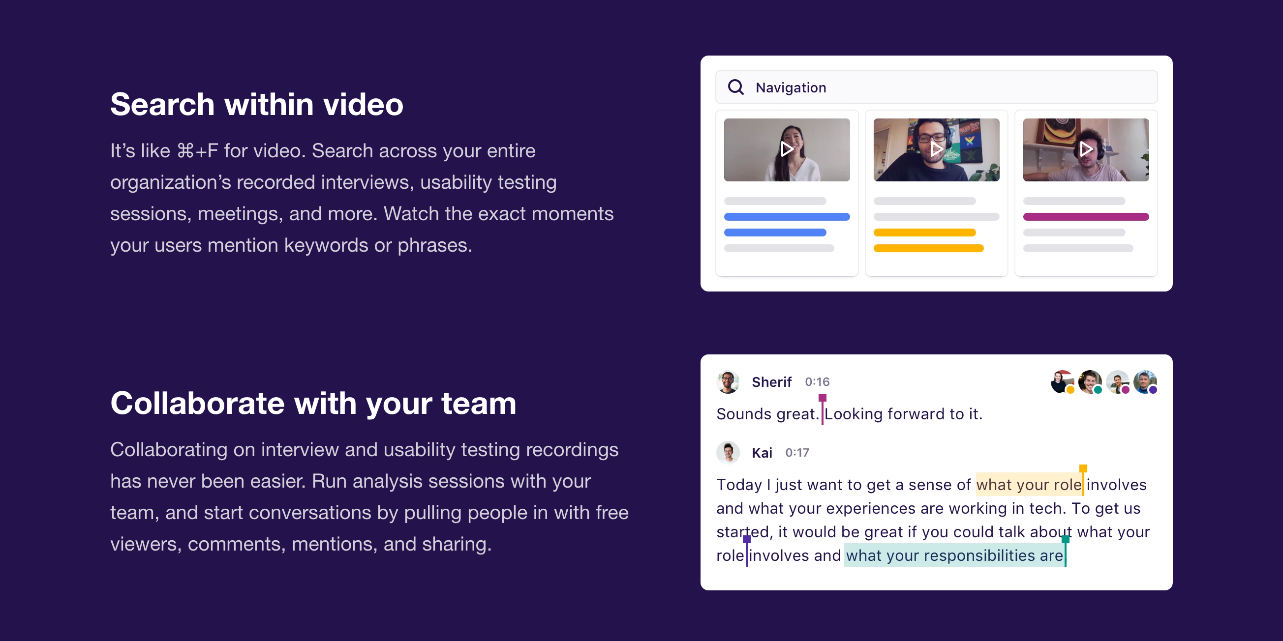 Dovetail Feature component screenshot
