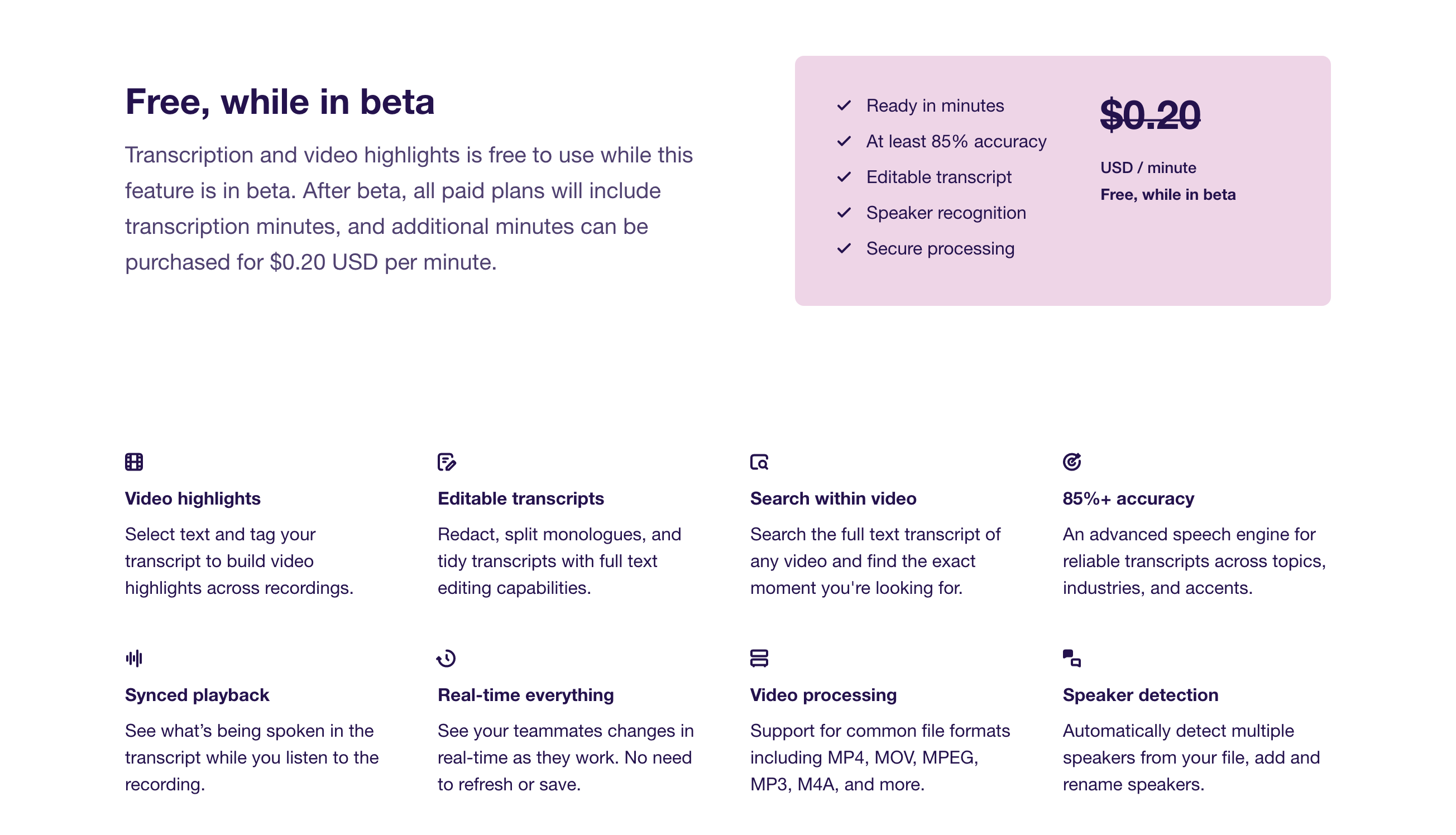 Dovetail Pricing component screenshot