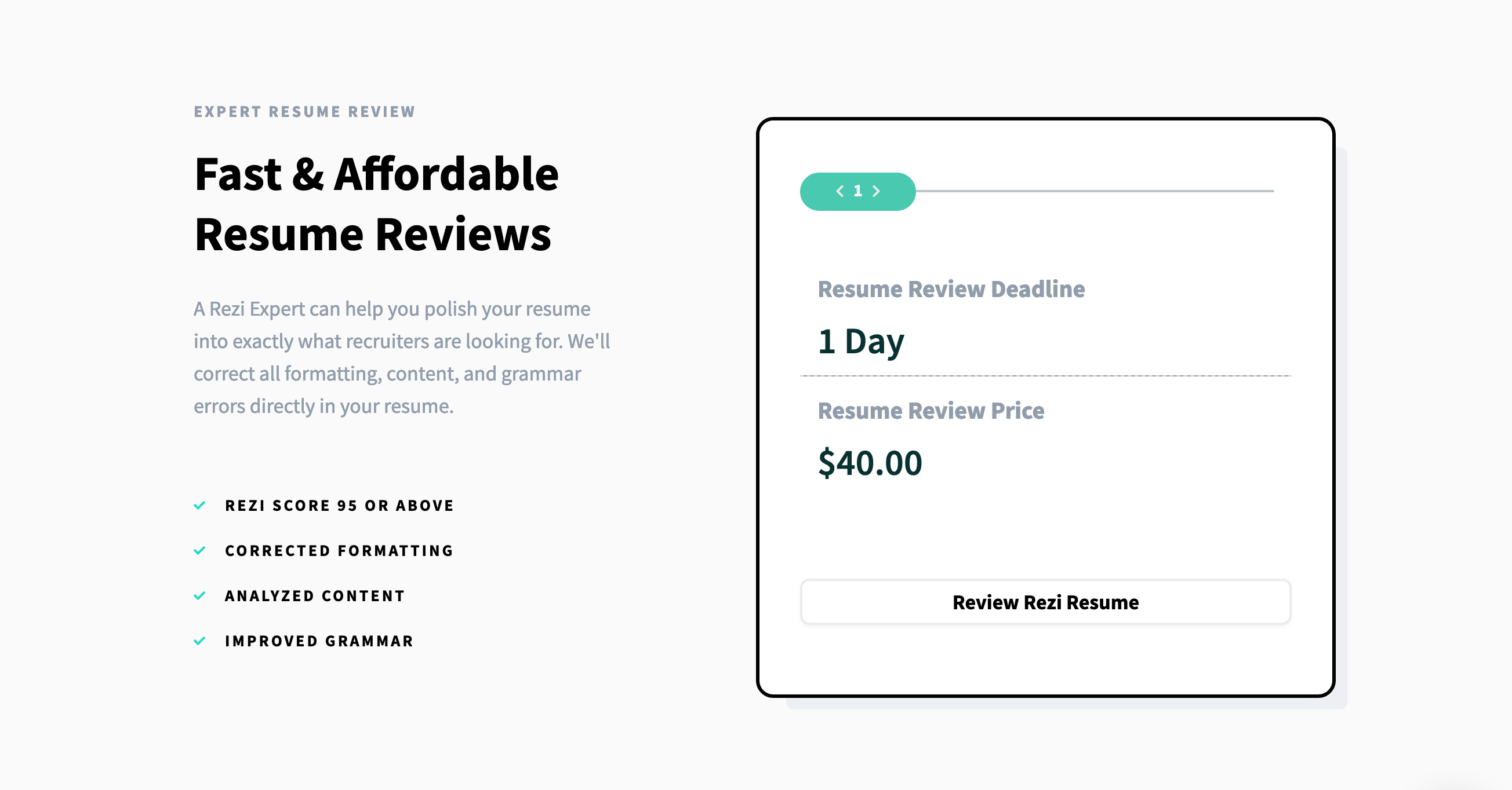 Rezi Pricing component screenshot