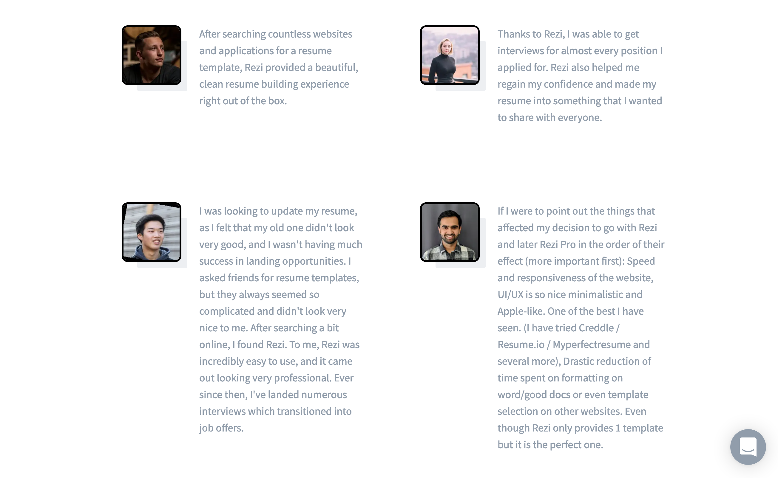 Rezi Testimonial component screenshot