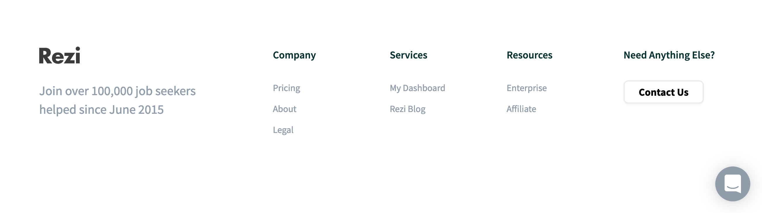 Rezi Footer component screenshot