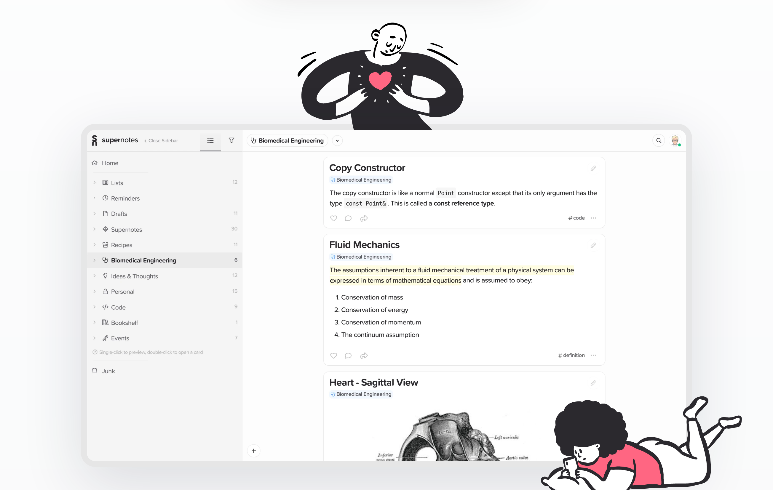 Supernotes Demo component screenshot