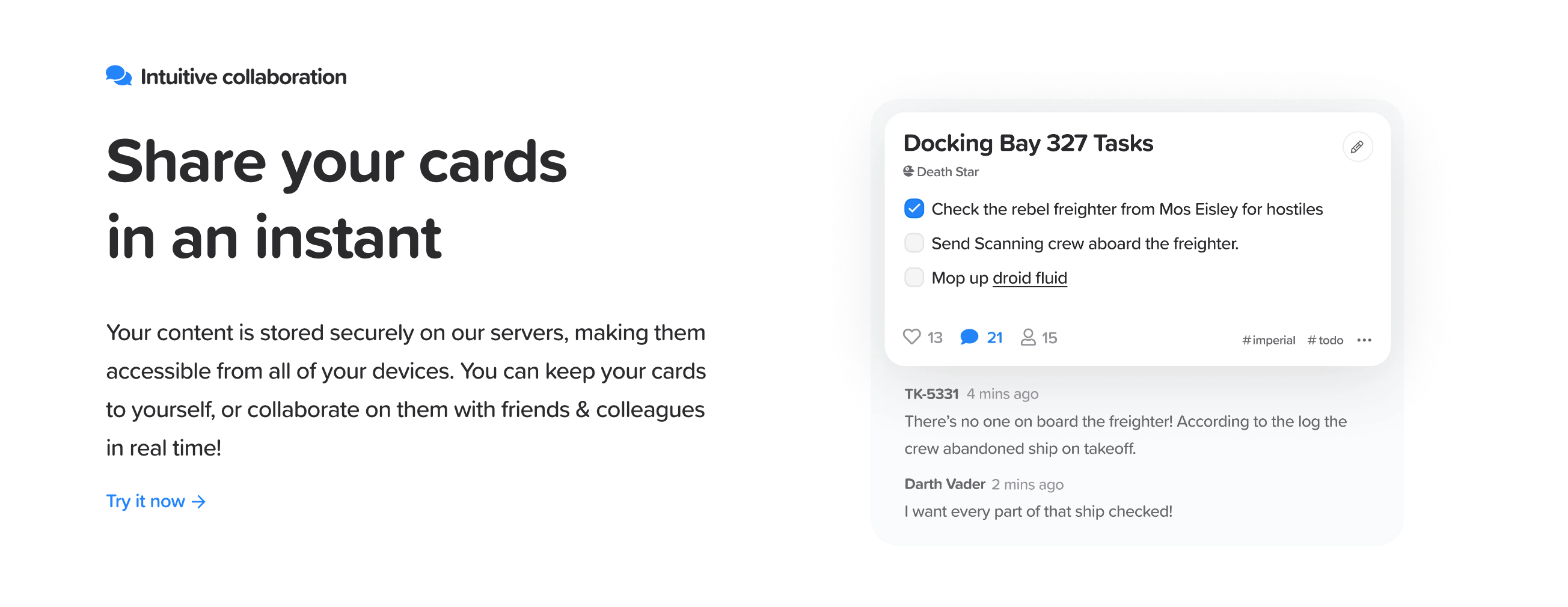 Supernotes Feature component screenshot