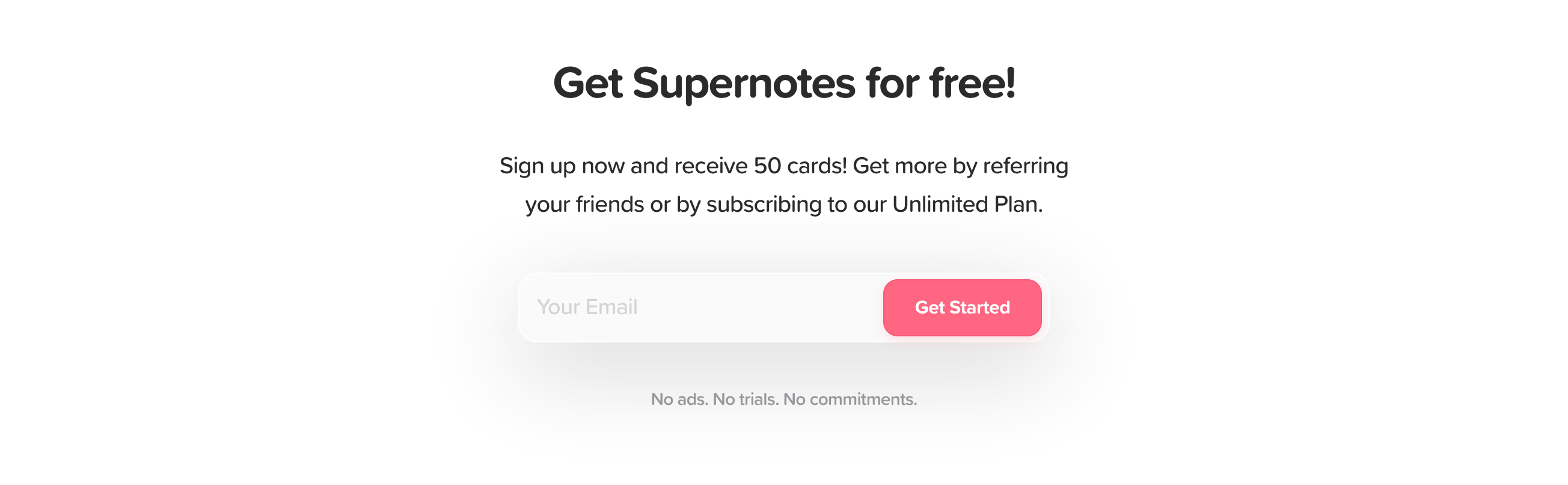 Supernotes Call To Action component screenshot