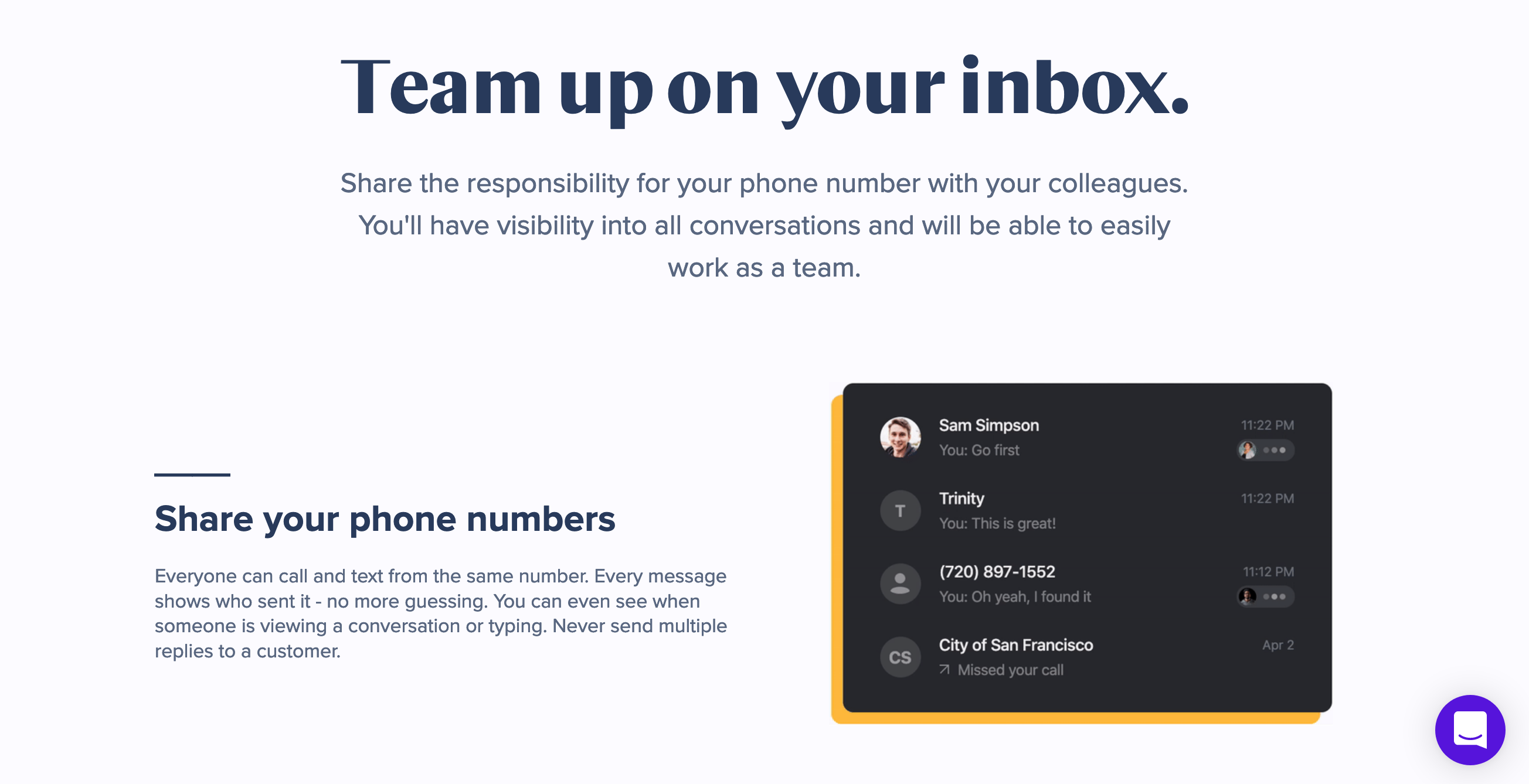 OpenPhone Feature component screenshot