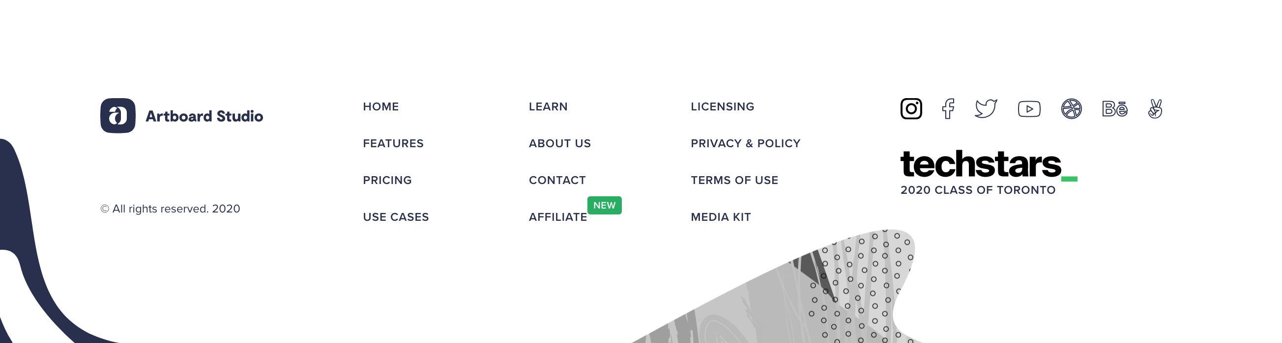 Artboard Footer component screenshot