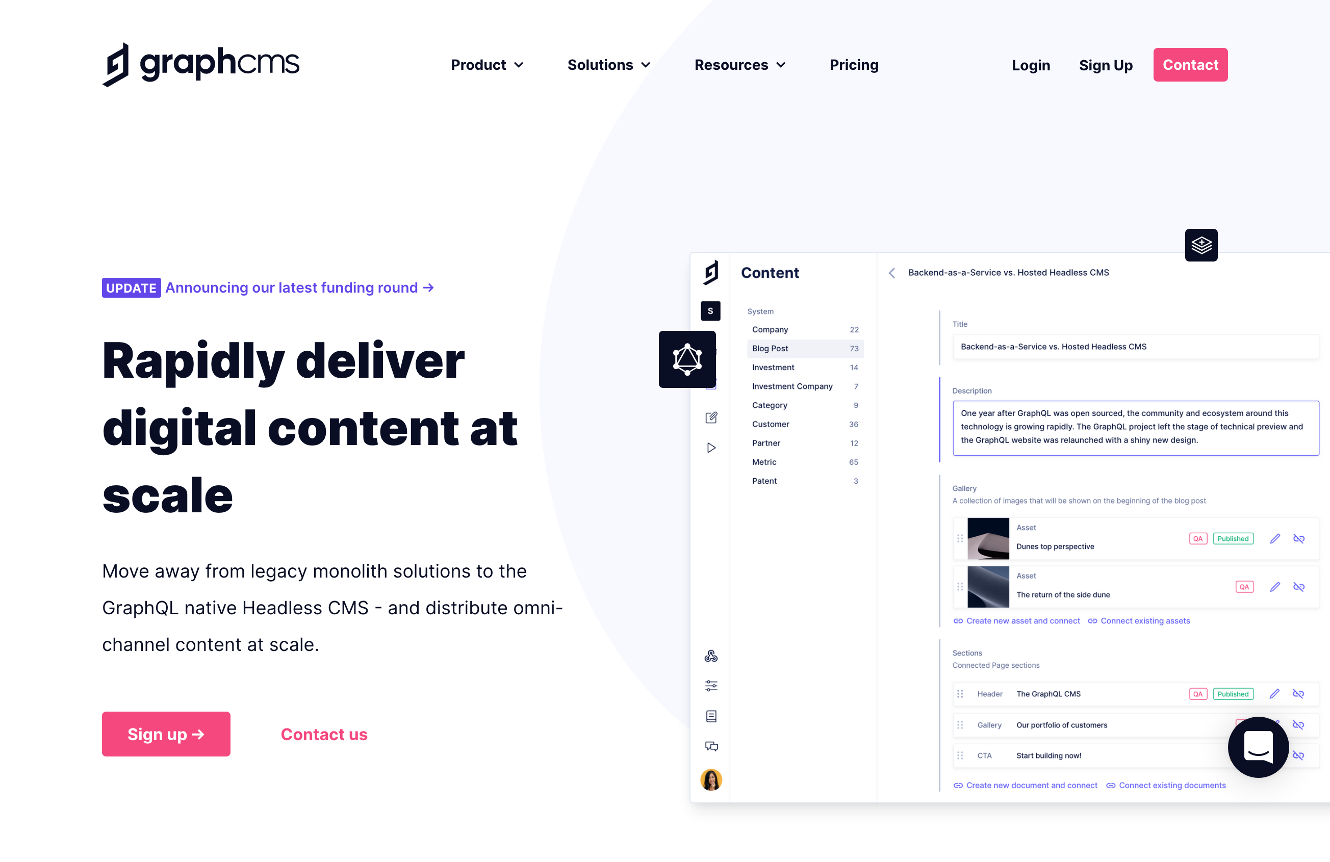 Graphcms Hero component screenshot