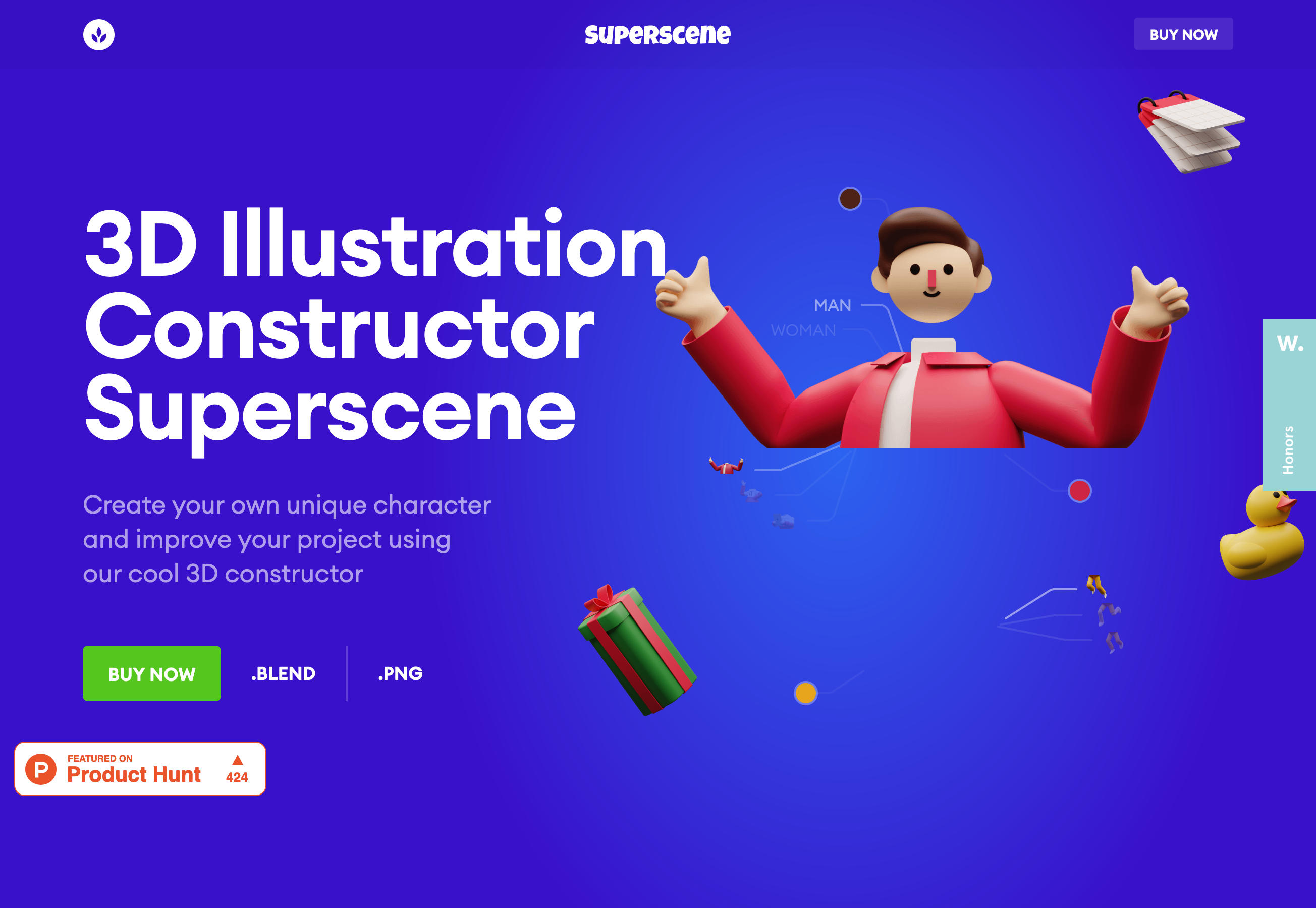 Superscene Hero component screenshot