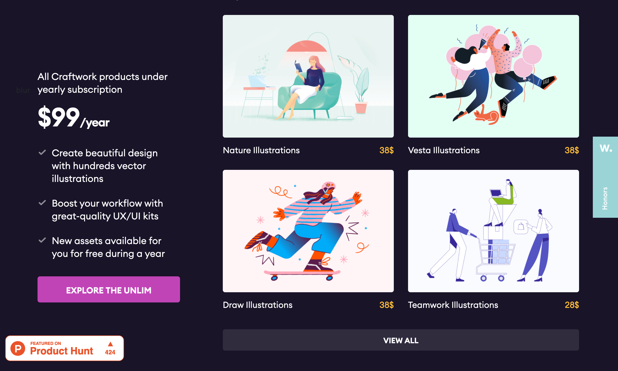 Superscene Pricing component screenshot