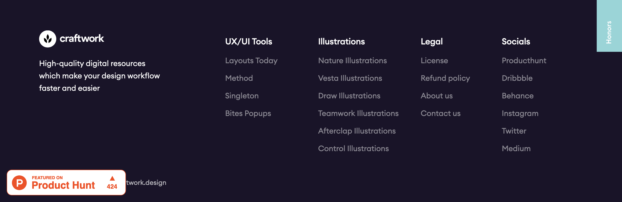 Superscene Footer component screenshot