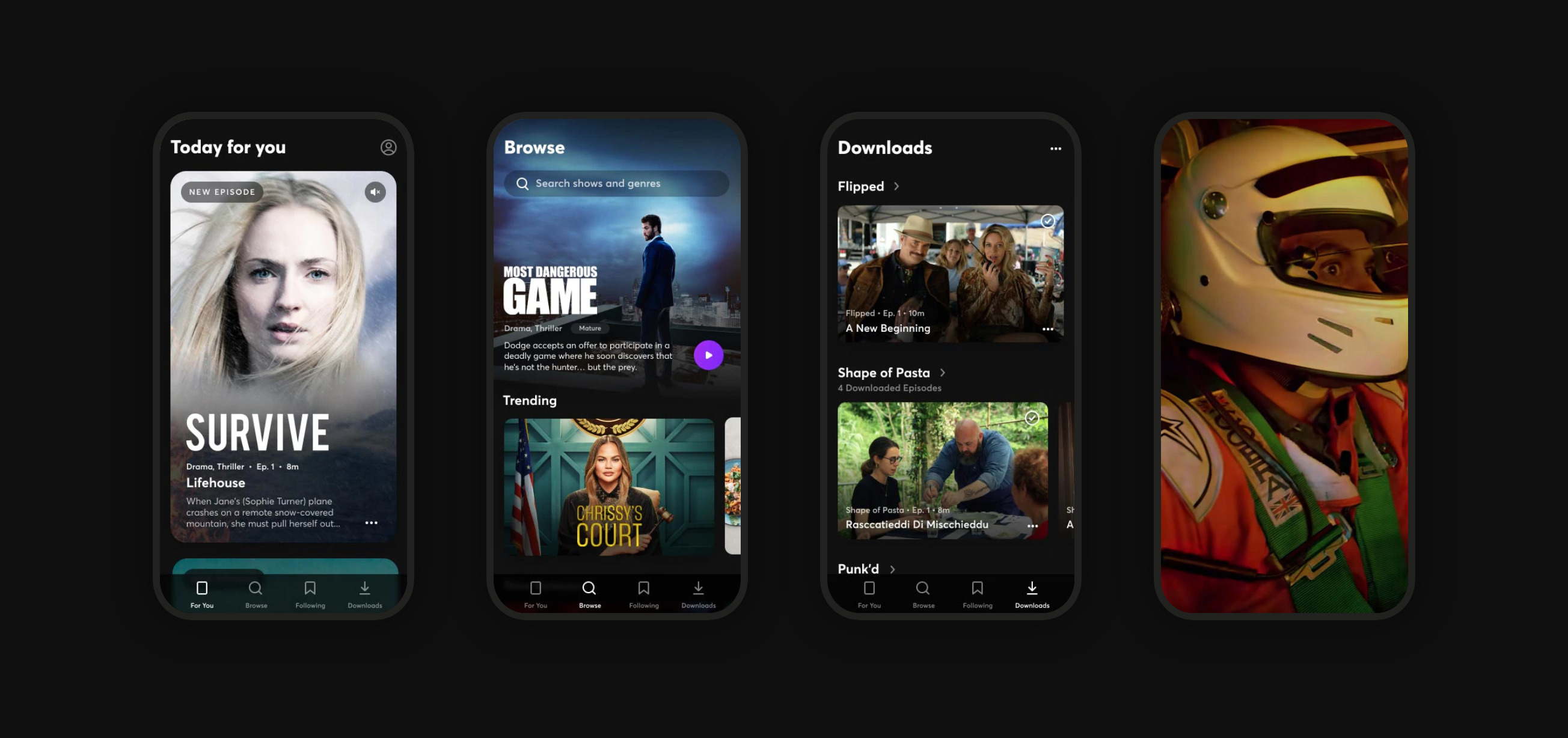 Quibi Feature component screenshot