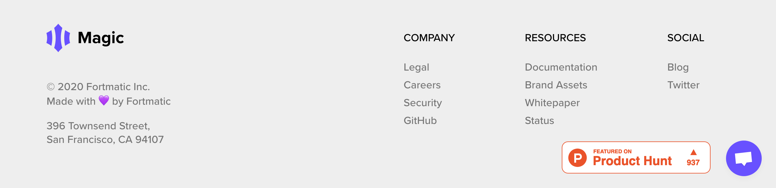 Magic Footer component screenshot