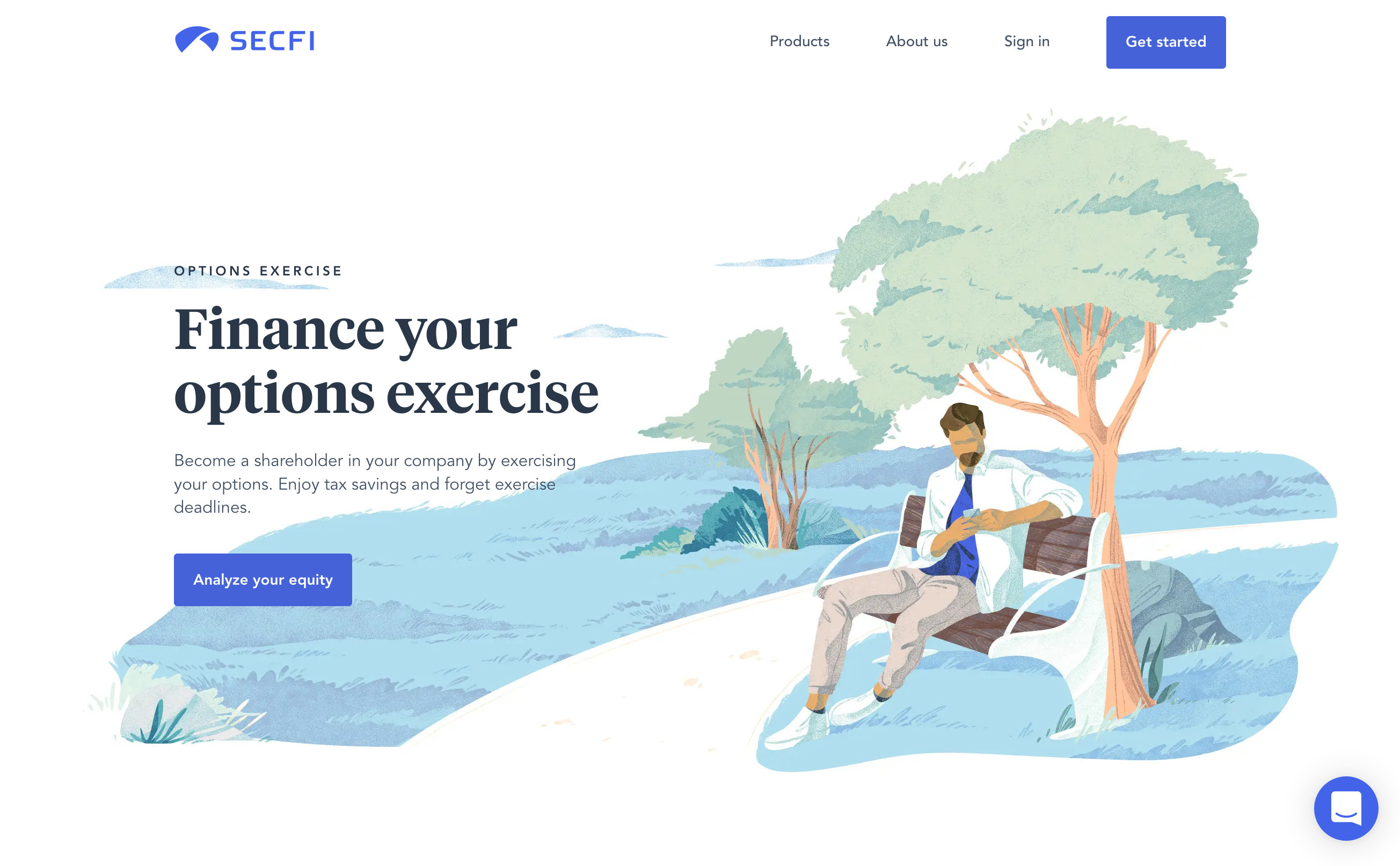 Secfi Hero component screenshot