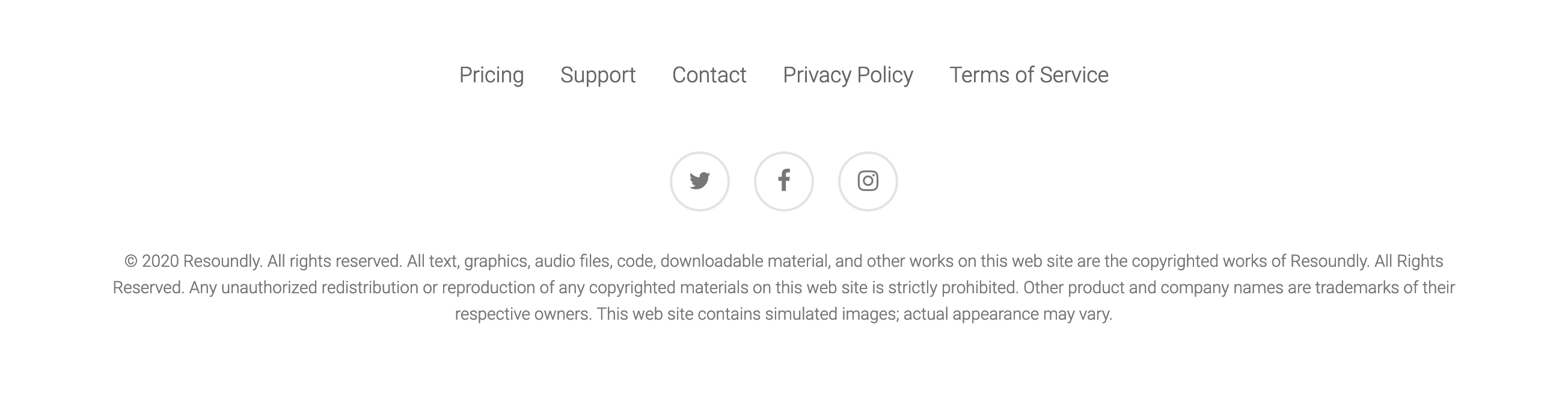 Resound Footer component screenshot