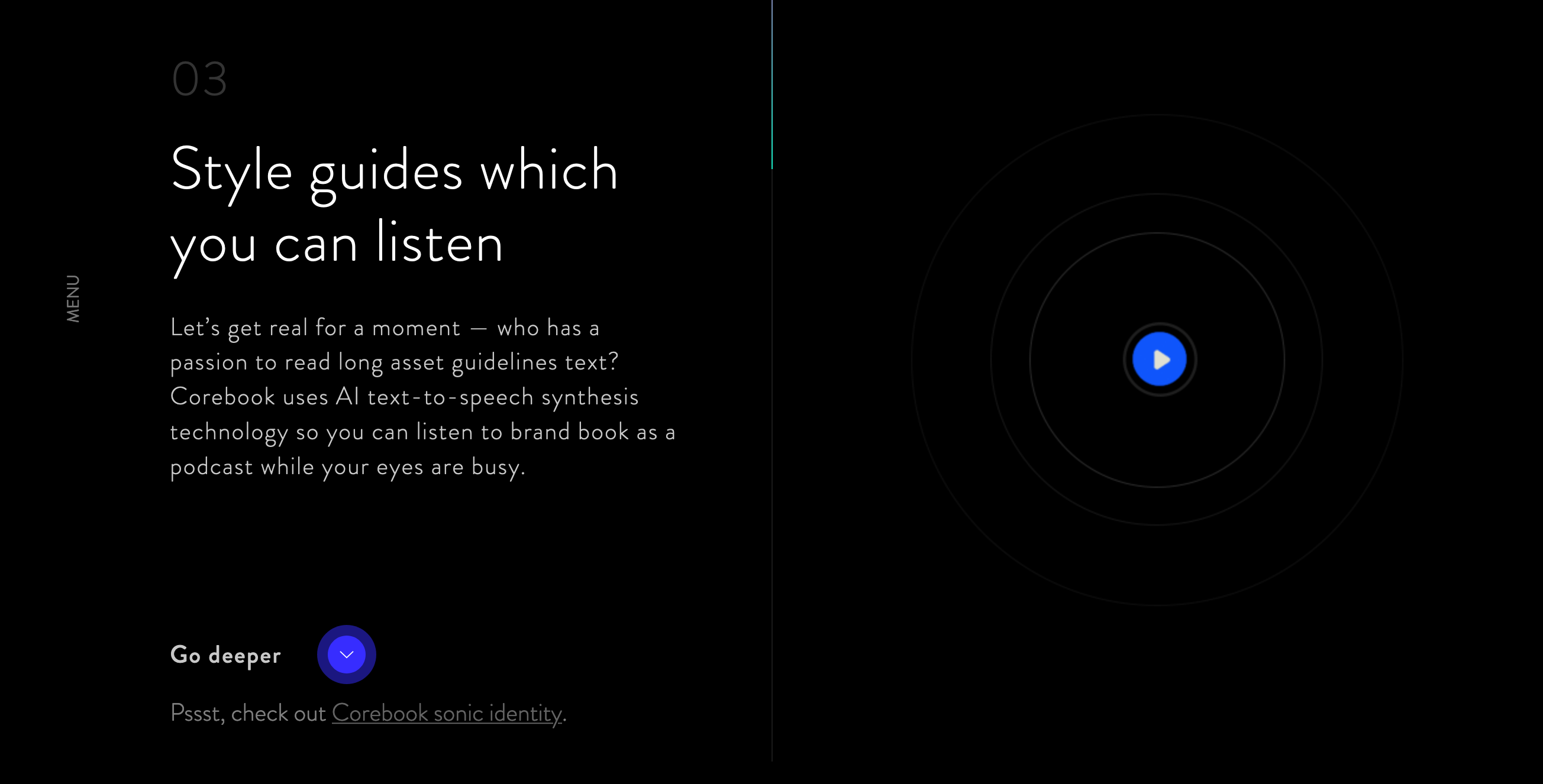 Corebook Feature component screenshot