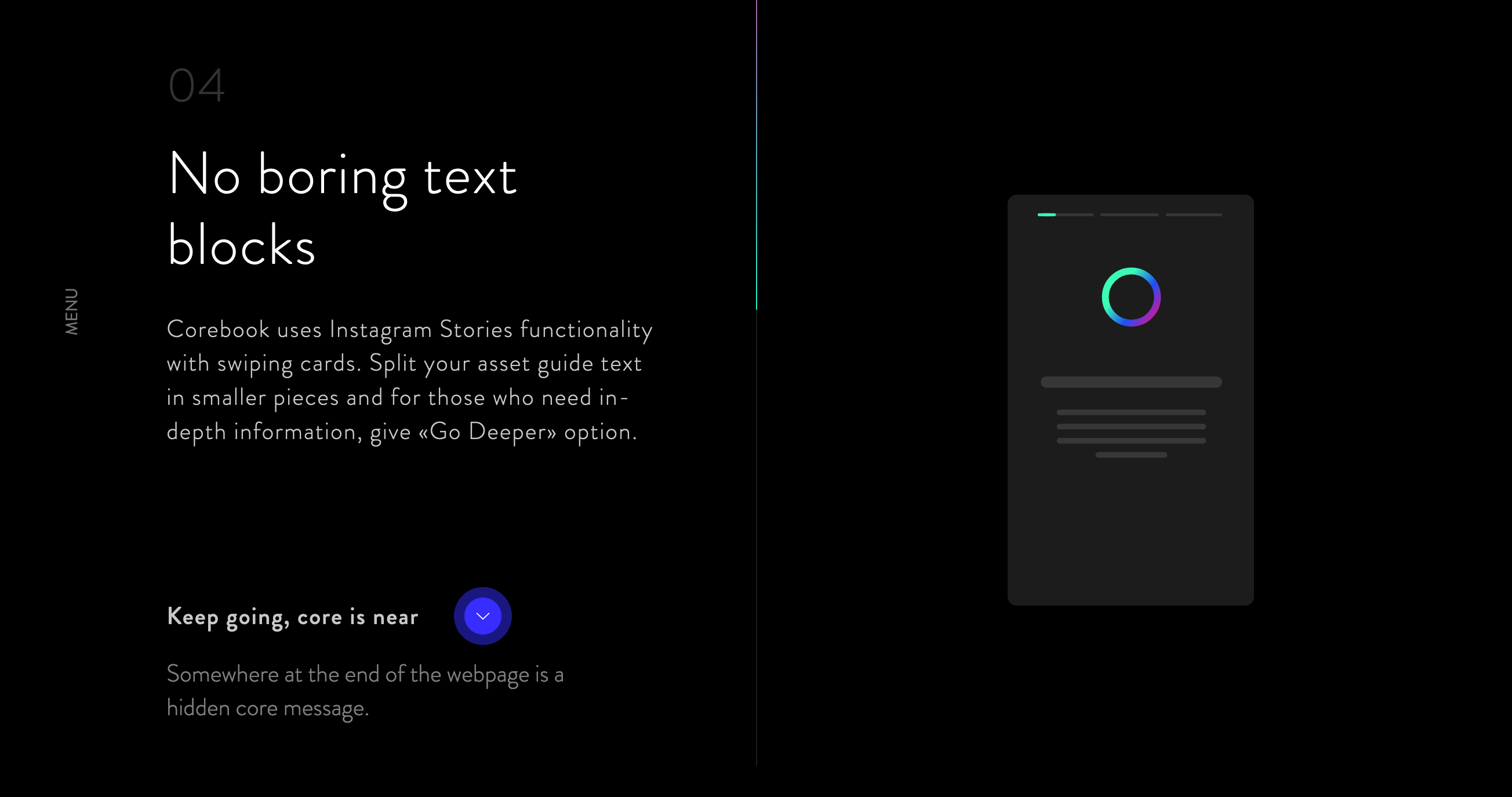 Corebook Feature component screenshot