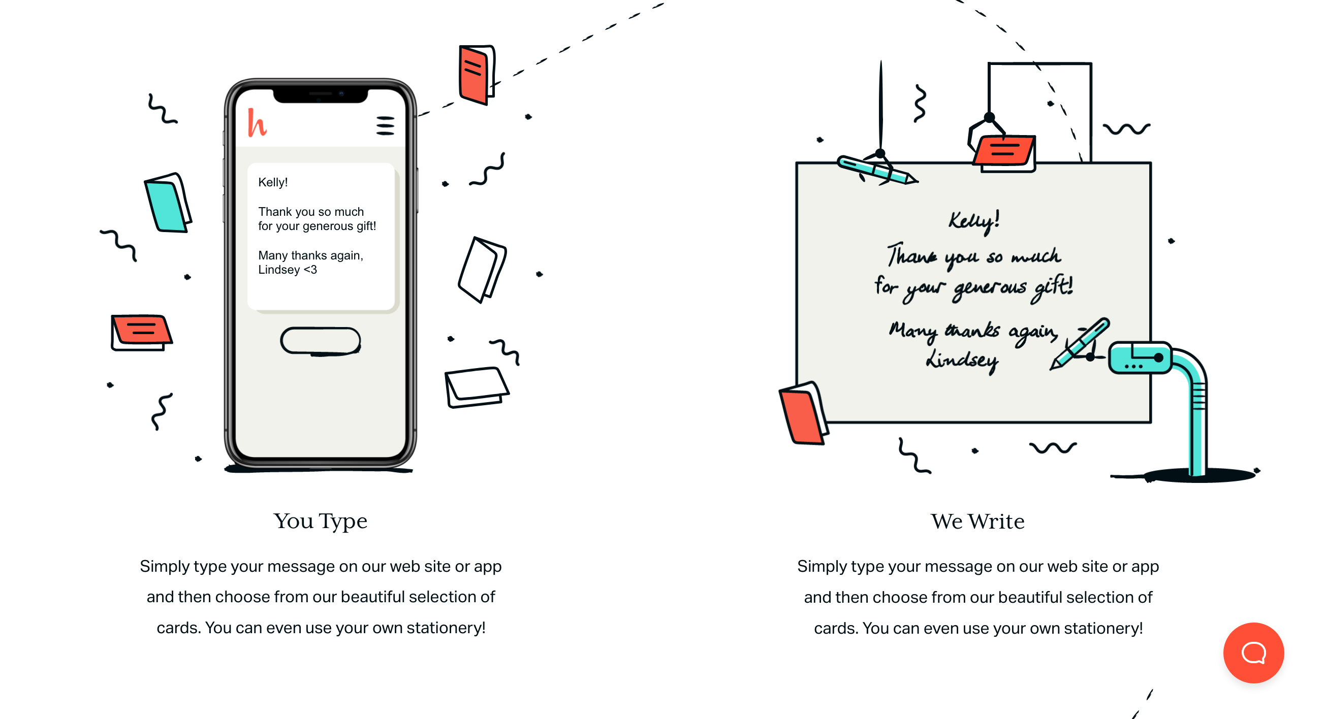 Handwrytten Feature component screenshot