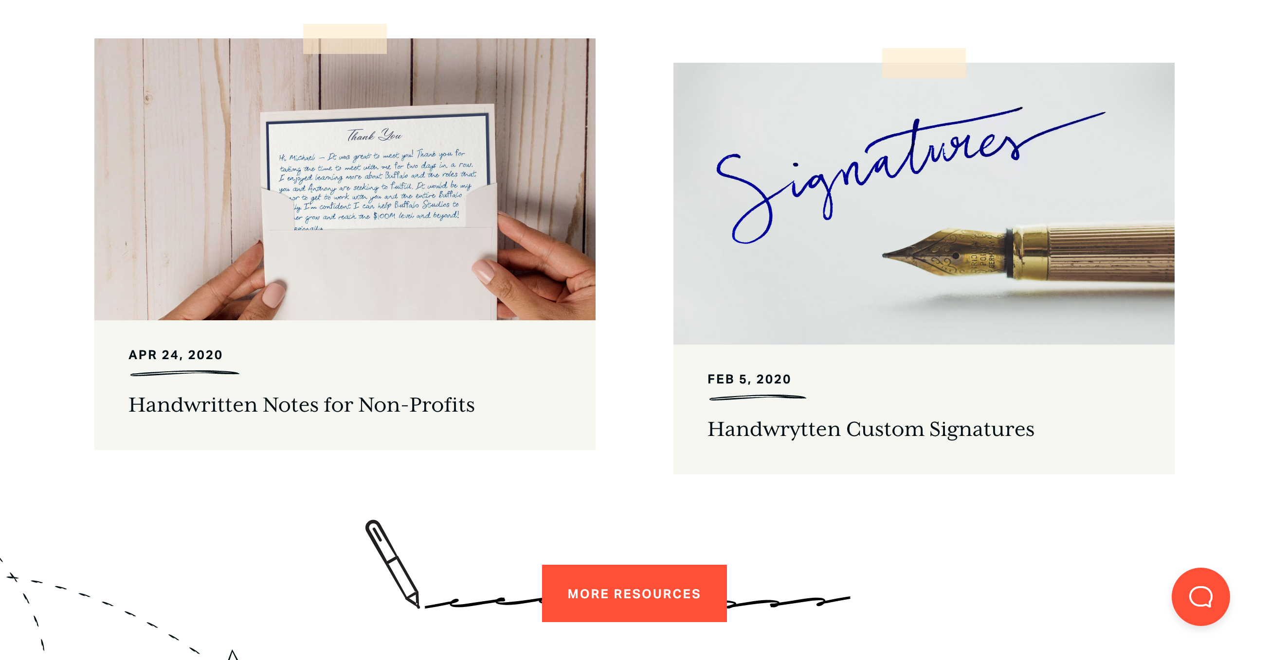 Handwrytten Feature component screenshot