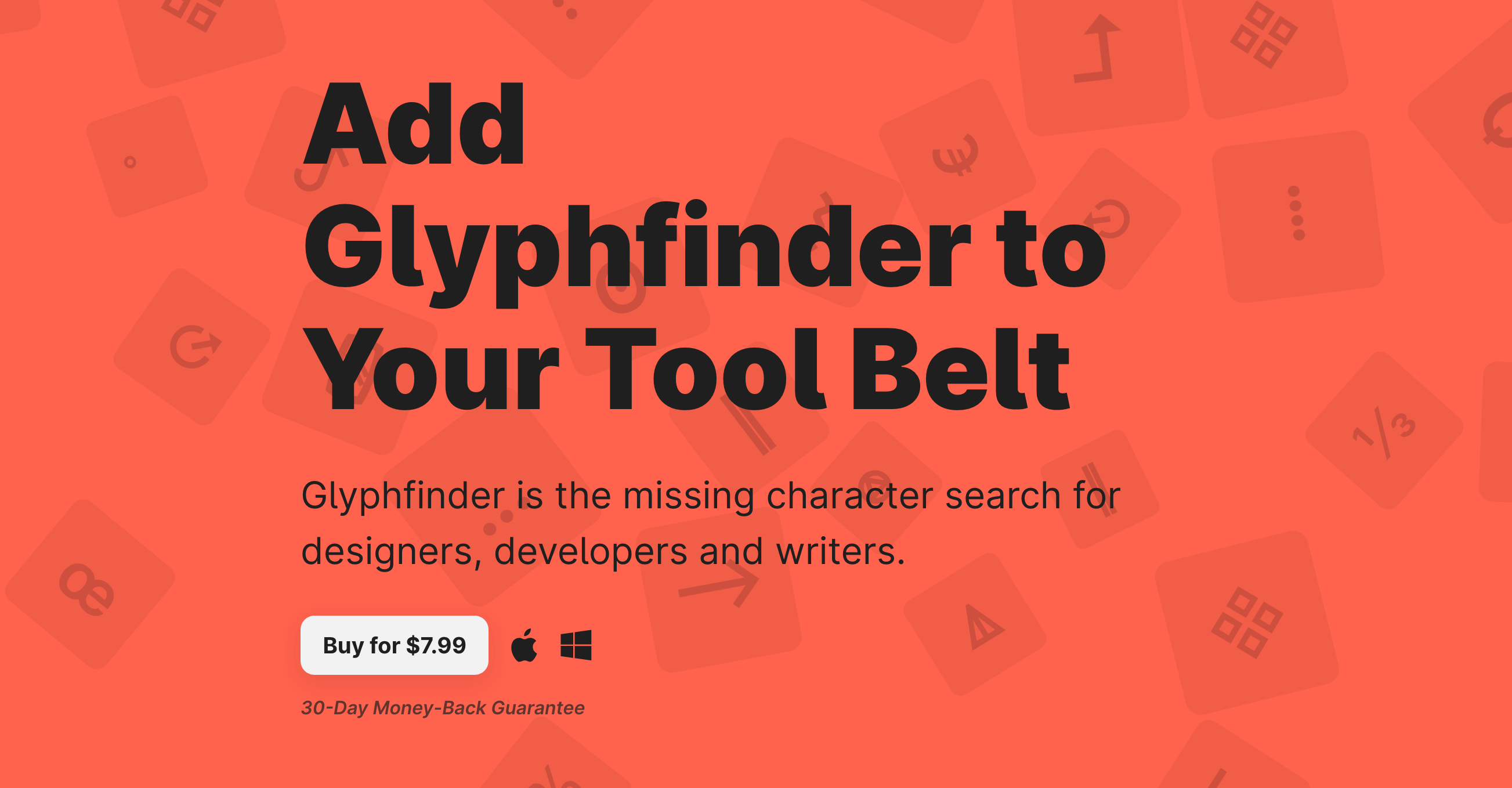Glyphfinder Call To Action component screenshot