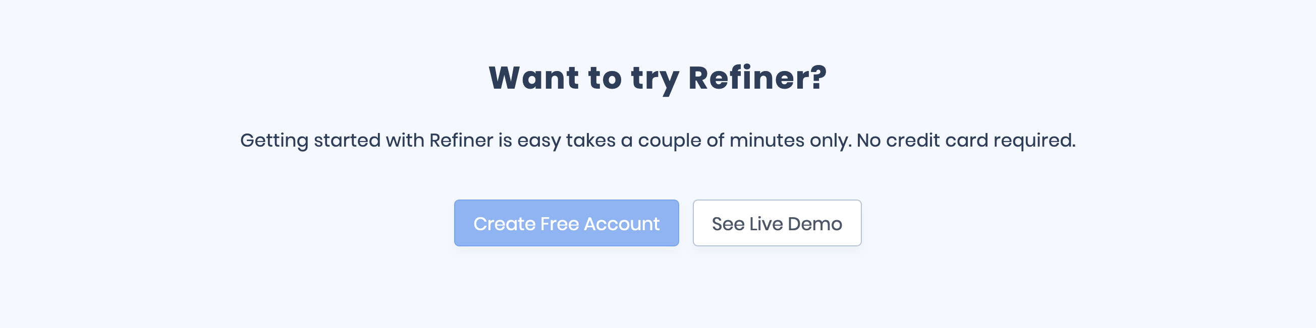 Refiner Call To Action component screenshot