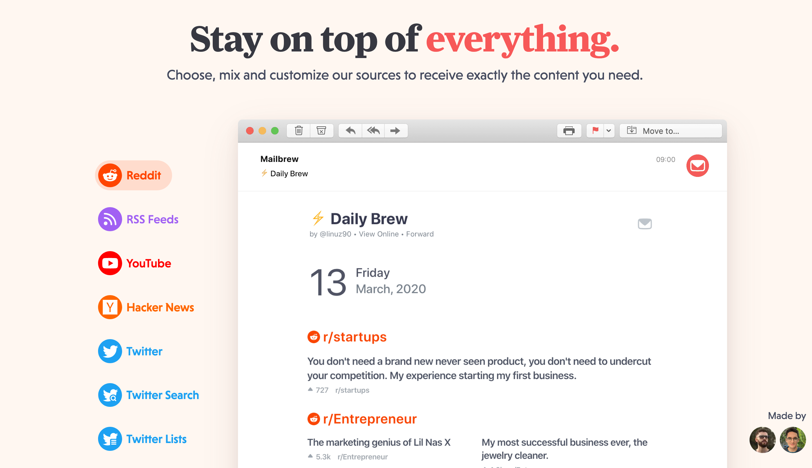 Mailbrew Feature component screenshot