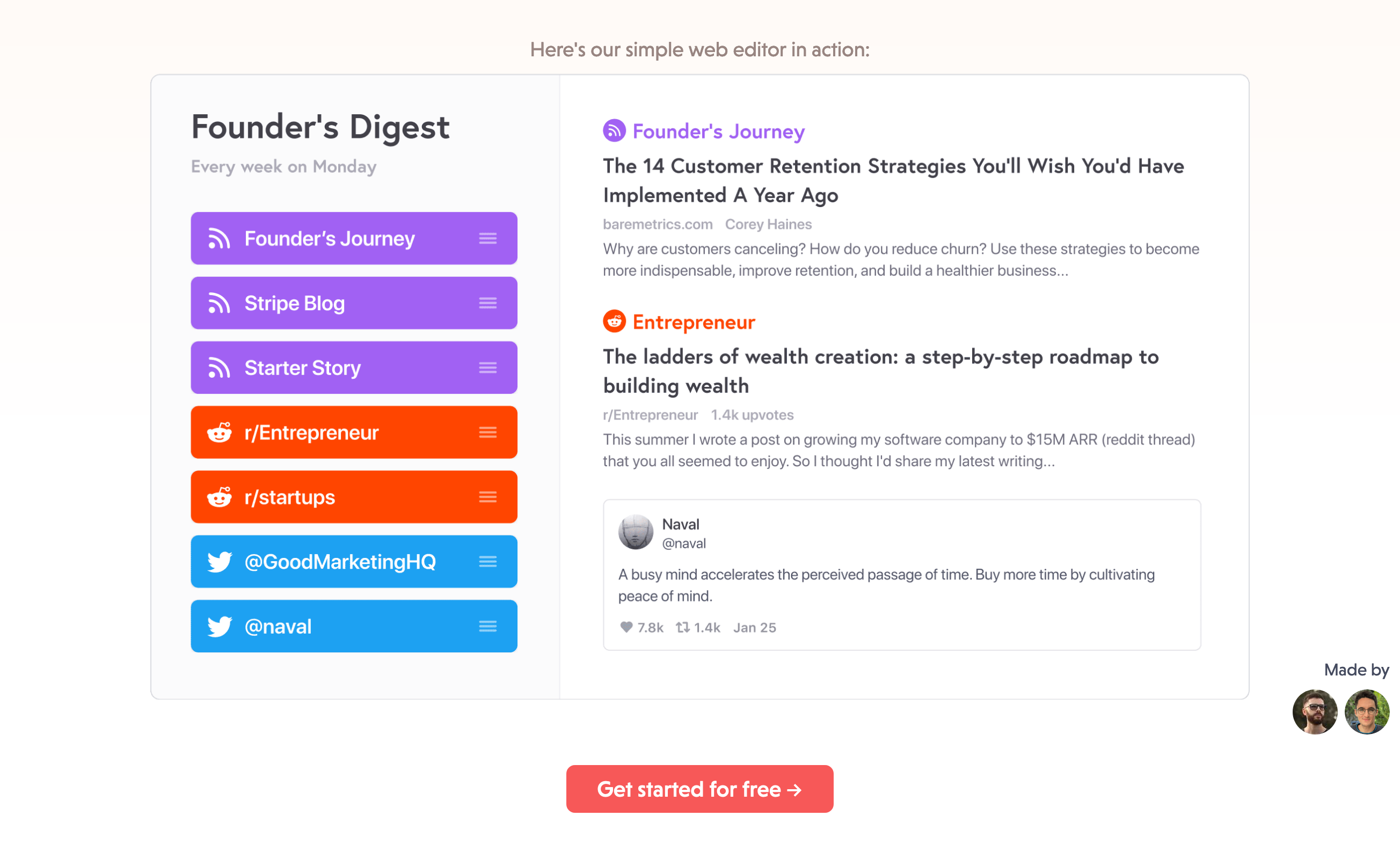 Mailbrew Feature component screenshot