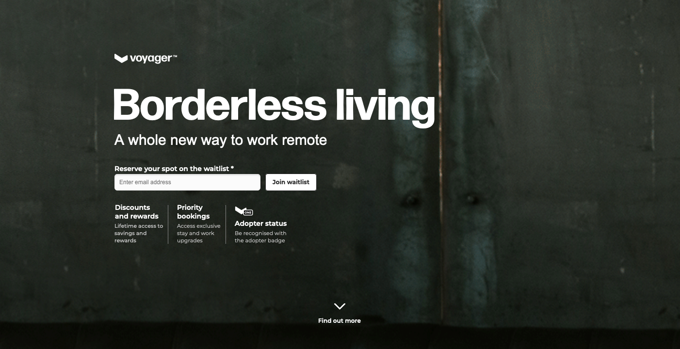 Voyagerliving Hero component screenshot
