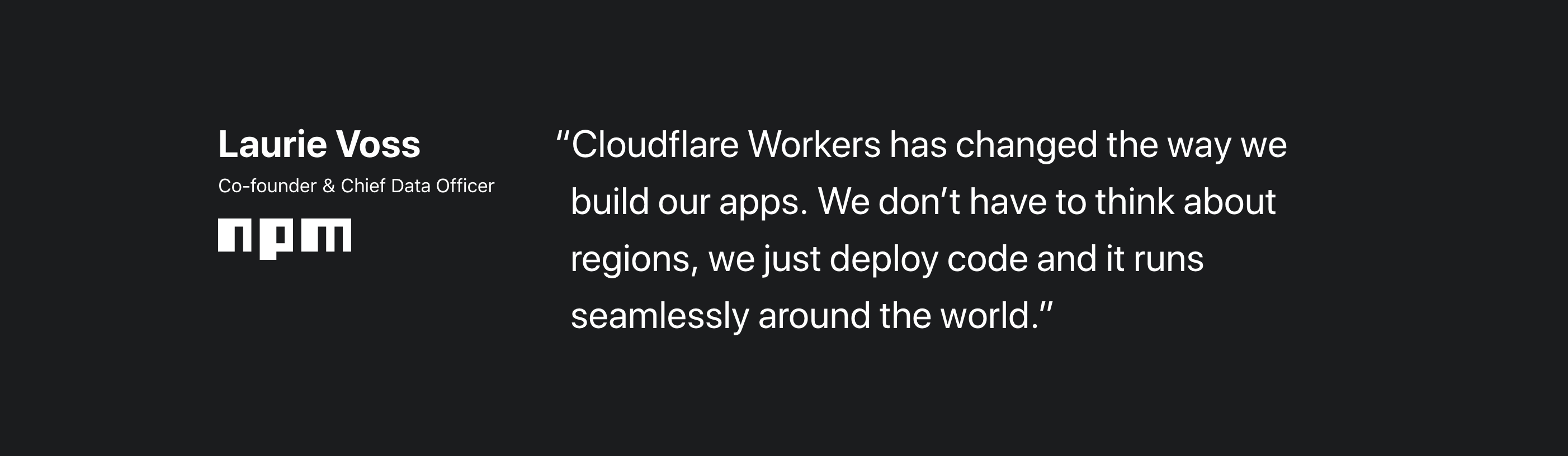 Cloudflare Workers Testimonial component screenshot