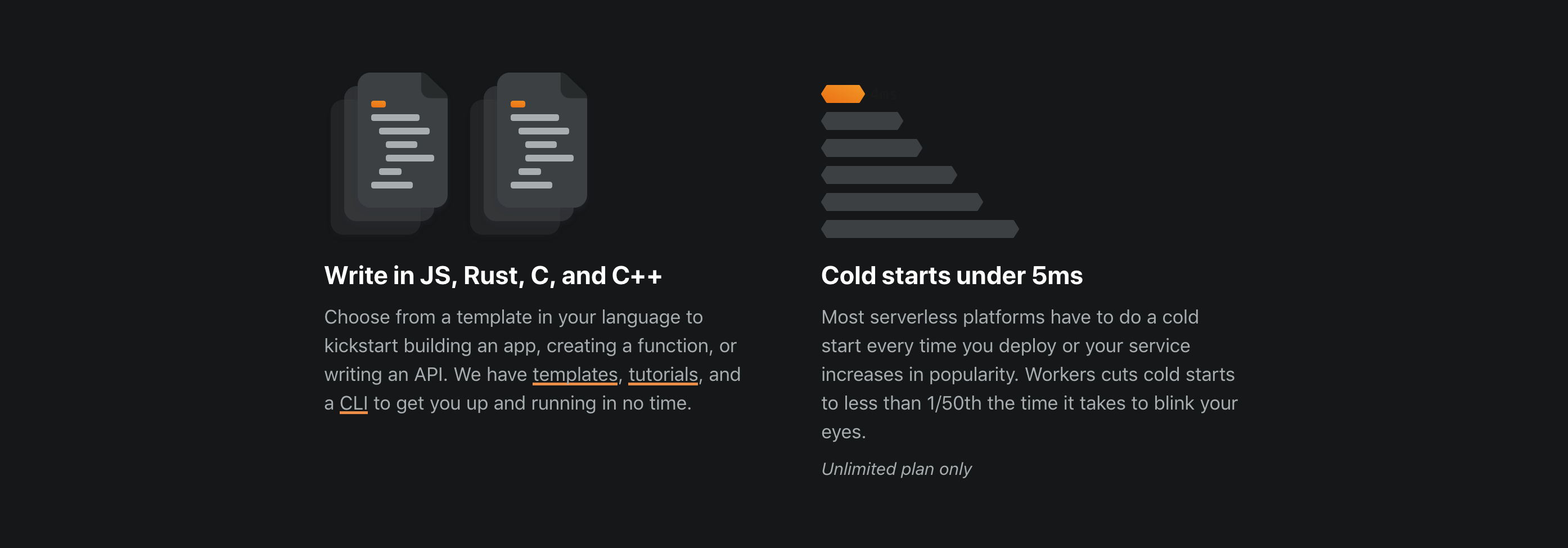 Cloudflare Workers Feature component screenshot