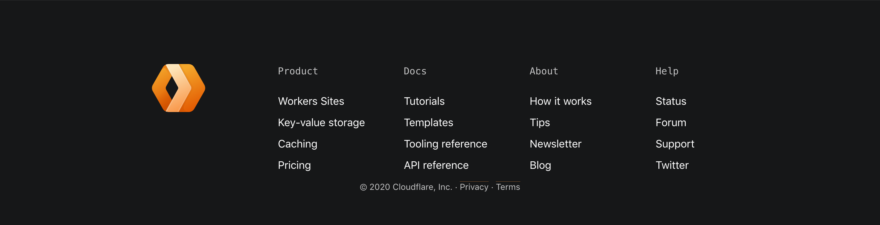 Cloudflare Workers Footer component screenshot