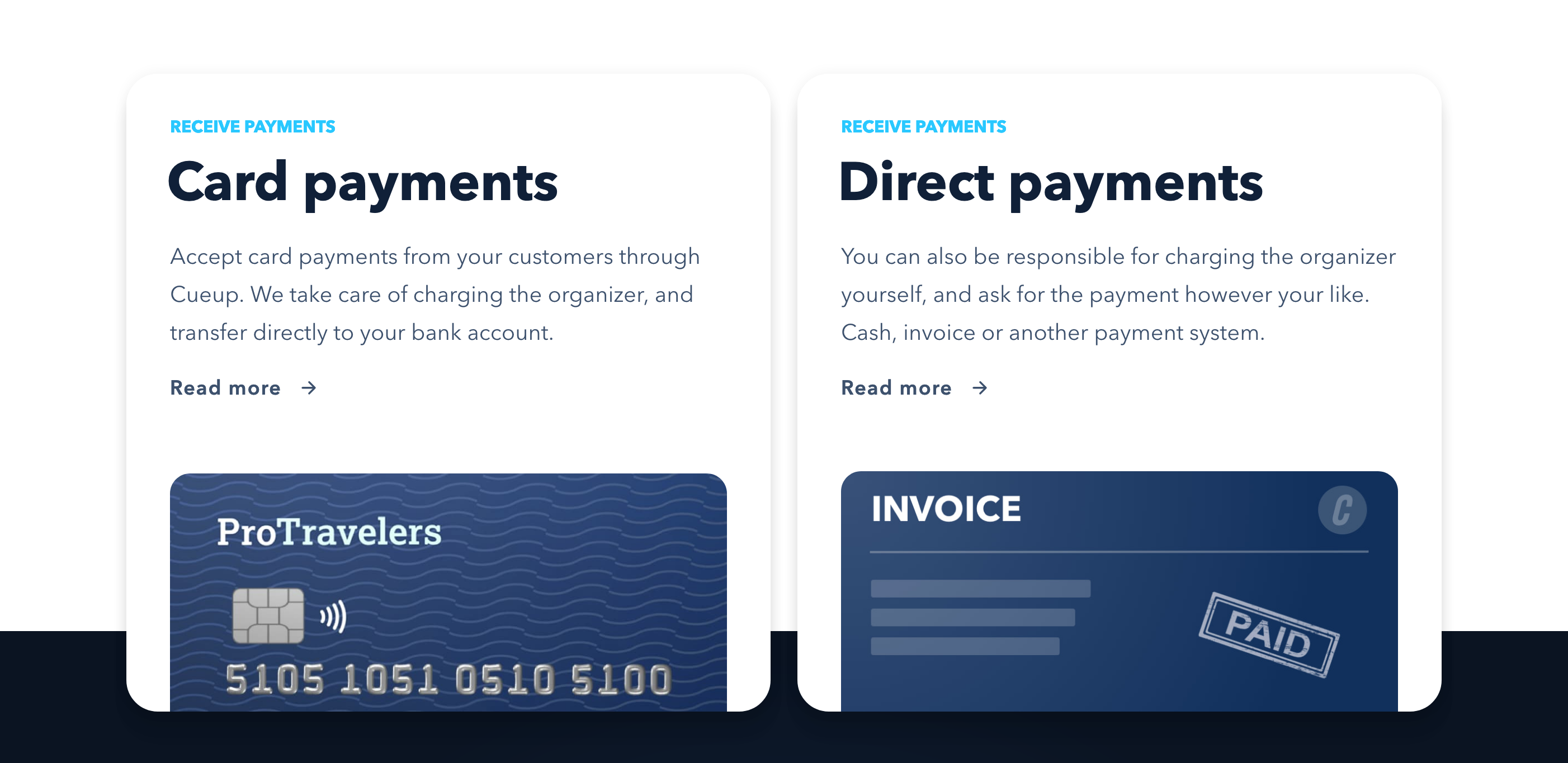 Cueup Feature component screenshot