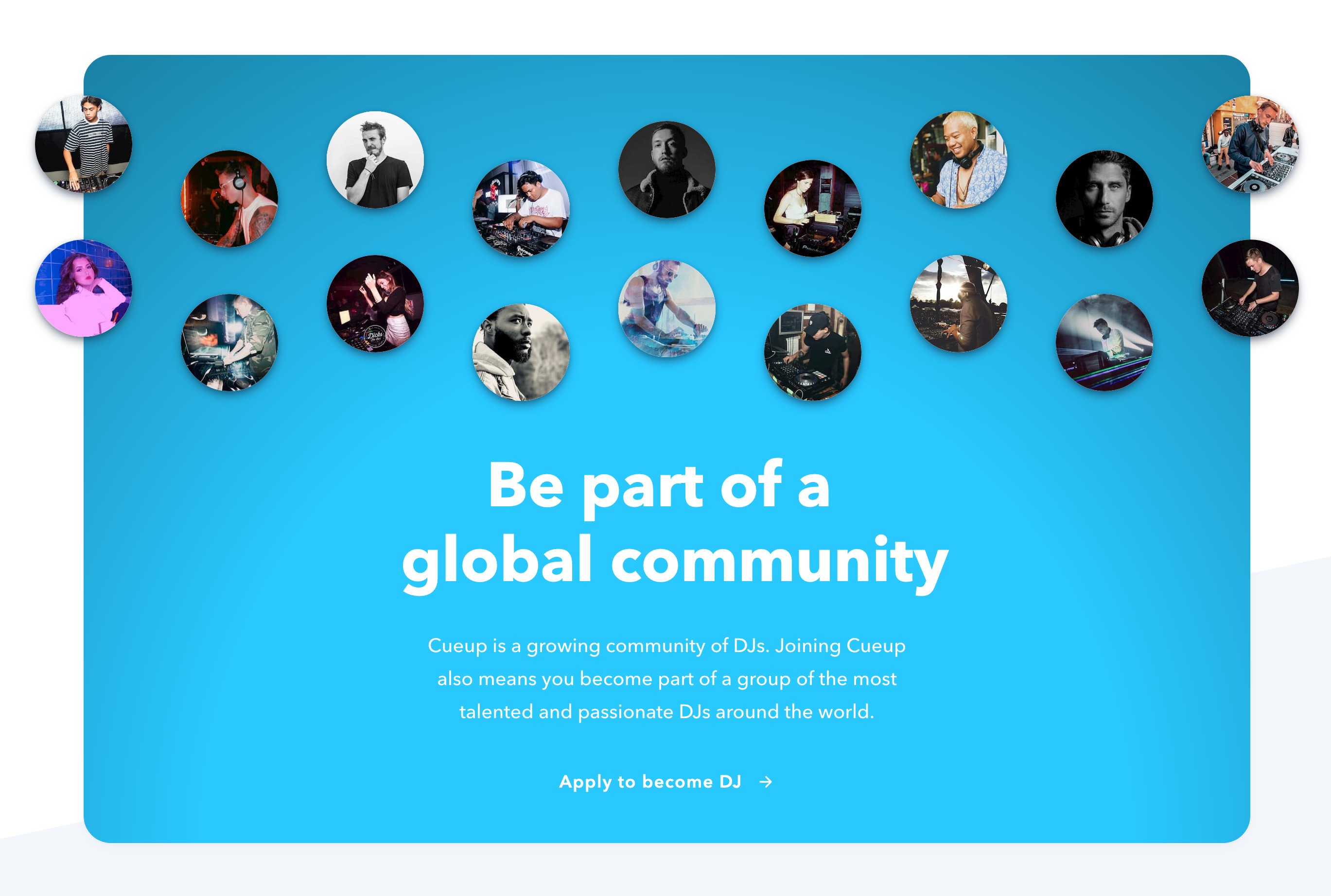 Cueup Testimonial component screenshot